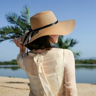 2023 Simple Foldable Wide Brim Floppy Girls Straw Hat Sun Hat Beach Women Summer Hat UV Protect Travel Cap Lady Cap Female FPJ-13