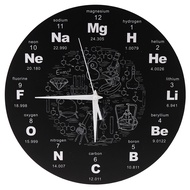 E8Periodic Table of Elements Wall Art Chemical Symbols Wall Clock Educational ElementaL Display Clas