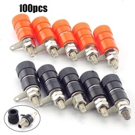 100pcs 4mm Banana Plug Connector Jack Plugs Socket Nickel Plated Binding Post Nut DIY Banana Adapter