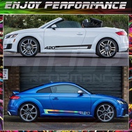 2PCS Car Side Stickers For Audi TT MK1 MK2 MK3 8J 8N 8S 2014-2018 Auto Stripe 420 Graphics Accessori