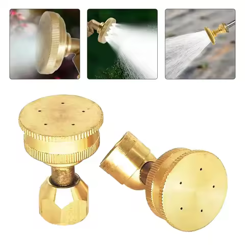 Garden Sprinkler Adjustable 5Hole Brass Sprayer Nozzle M14 Atomizing Spray Fitting Hose Fitting Stra