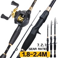 Sougayilang 7/8/9 Fishing Rod Accessories 7.2:1 Gr Fishing Reel Bc Fishing Rod 1 Set (1.8M/2.1M/2.4M