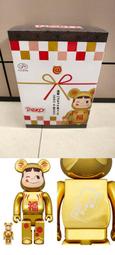BE@RBRICK 達磨 ペコちゃん 金メッキ 100％ & 400％ 達摩福奶妹 400%+100%