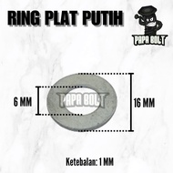 Ring Plat M6 / WP 6x16mm / Washer Plate PUTIH