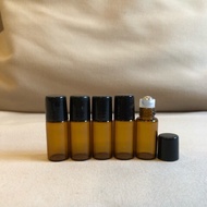 3ml roller bottle amber color gold cap metal roller roll on