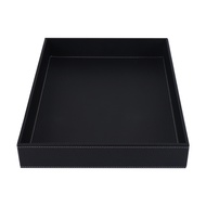 [x6xzt4k]PU Leather Valet Tray OrganizerCatchall Tray Decorative Desktop Storage Organizer Tray for 
