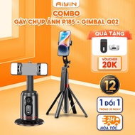 4-legged photography stick P185 & Gimbal Q02 rotates 360 degrees for livestreaming, filming, and tak