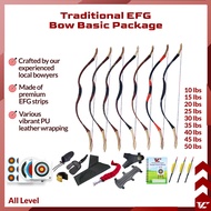 V Club Archery Handmade Traditional Bow Set - Basic Package - EFG Limb - 10-50lbs - In-House Bowyer 