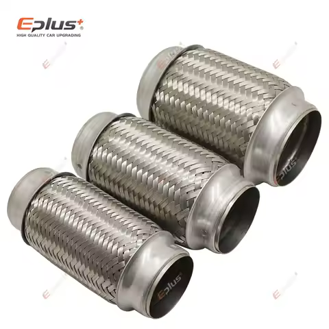 EPLUS Universal Car Exhaust Tube Telescopic Flexible Connection Braid Bellows Stainless Steel Muffle