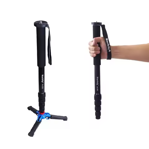 Manbily A222 A333 165cm Portable Professional DSLR Monopod Walking Stick with M2 Mini Tripod Stand B