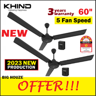 [FAST SHIPPING + ORIGINAL] Khind Mistral Ceiling Fan 60 inch CF618B/ MCF60 / CF618  WHITE with 5 Spe