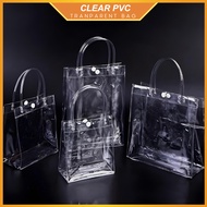 Transparent Goodies Bag Clear PVC Tote Bag Plastic Handbag Clear Packaging Bag Door Gift Bag