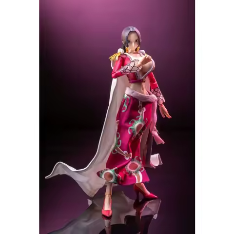 1/12 Scale Anime Boa·Hancock White Cloak Red Print Hemline Skirt Toys Dolls Clothes Modle for 6'' VA
