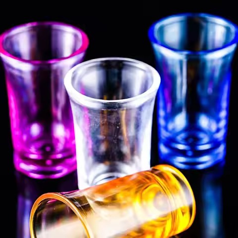 6Pcs/Set 2025 NEW Wedding Wine Glasses Cocktail Pint Vodka Cups Shot Glass Plastic Spirits Shot Cup 