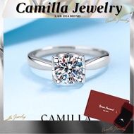 Camilla Jewelry Engagement Ring For Women 18k Pawnable/Harry Winston Luxury Diamonds Ring/Silver Ori