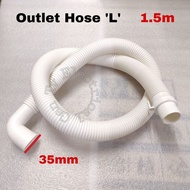 (1.5m) Universal/Panasonic/Toshiba/Sharp/Samsung Washing Machine Outlet Drain Hose Pipe Replacement L Shape ID 35mm