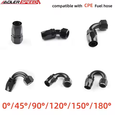 ADLERSPEED AN4 AN6 AN8 AN10 AN12 AN16 120/150/180 Degree Swivel Hose End Aluminum Fuel Oil Fitting