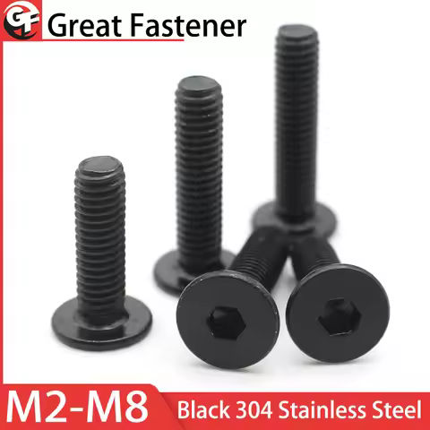 5-50pcs Black 304 Stainless Steel M2 M2.5 M3 M4 M5 M6 M8 CM Hex Socket Ultra Thin Super Low Flat Hea