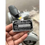 Emblem chassis Made in Italy Piaggio & C Italy Aluminum Vespa