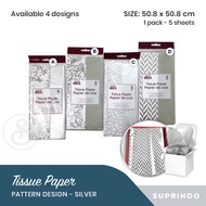 SILVER TISSUE PAPER (50.8 X 10.8 cm)