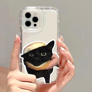 เคสโทรศัพท์สุนัขน่ารักแมวตลก iPhone 15 เคสโทรศัพท์ซิลิโคน TPU ใส แบบนิ่ม สําหรับ IPhone 14 13 12 11 Pro Max 8 7 Plus X XR XS 6Plus SE 2020 Airbag Case