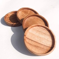 ROUND WOODEN COASTER 9 CM