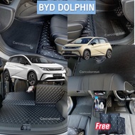 (พร้อมส่ง แถม 2)พรมรถยนตร์ BYD DOLPHIN ปี 2023-2025 เข้ารูปตรงรุ่น 6D ห์รือ 7D มีใยดักฝุ่น,เกรดหลั