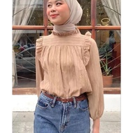 Kanya Blouse Crinkle Lady Shena Atasan Wanita Korean Style Daisy Blouse Moreo Blouse