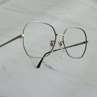 博士倫古董眼鏡Bausch&Lomb七角形細框金銀雙色鏡面金屬鏡框