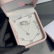 CHY SILVER women's SILVER jewelry Set with small 4-leaf clover and real SILVER pieces