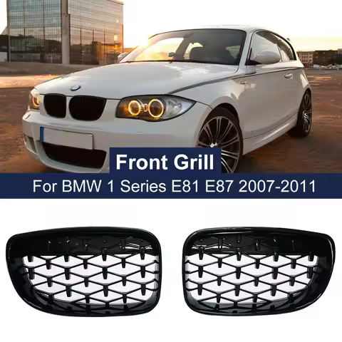 1 Pair High Qunlity Front Bumper Grilles Kidney Replacement Grill For BMW 1 Series E81 E87 E82 E88 1
