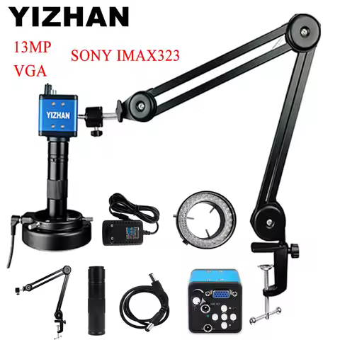 YIZHAN Digital Soldering Microscope 150X/130X/180X C-Mount Lens Industrial Microscope Camera For PCB