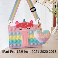 For iPad Pro 12.9 inch 2021 2020 2018 Tablet Casing Soft Silicone Cover Cartoon Cute for Kids Safe case