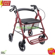 Rollator with Footrest Basket Medical Wheelchair 3 in 1