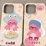 Cute little beaver Phone Case Compatible For iPhone 11 13 14 12 15 Pro Max XR 7 8 Plus X XS SE 2020 2022 Covers shock proof silicone soft case