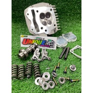 Cylinder Head &amp; Block Wave 125 21mm/24mm 4 VALVE super head racing (COMPLETE SET) Brand LEO