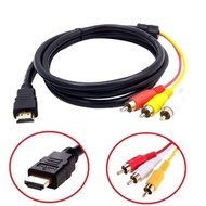 ทนทาน HDMI TO 3-rca AV Component ส่งสัญญาณอะแดปเตอร์แปลงเสียงสายวิดีโอ