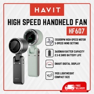 HAVIT HF607 Handheld Fan 3600mAh | Foldable Design | 13500RPM 5-Speed Wind Speed Adjustment