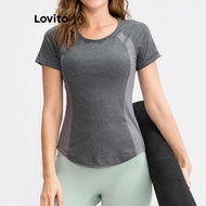 Sporty Plain Colorblock Sports T-Shirt for Women LNL95404