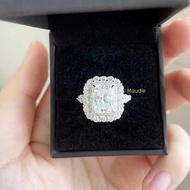 3ct Real Moissanite Elegant Women Ring Radiant Cut Diamond 100% 925 Sterling Silver Luxury Gemstone 