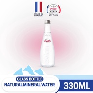 Evian Natural Mineral Water Glass Bottle ( 330ml )