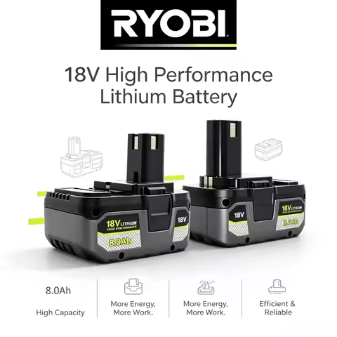 Battery Lithium Powerful Lithium For RYOBI 18V Battery 6.0AH 8.0Ah P104 P105 P107 P108 P109 Low Self