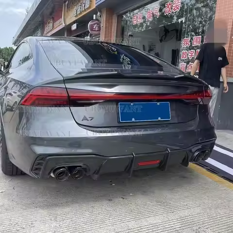 2019 To 2022 For Audi A7 S7 RS7 Sportback 4KA Carbon Fiber High Quality ABS Rear Spoiler Trunk Wing