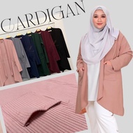 STRETCHABLE KNITTED CARDIGAN MUSLIMAH PLUSSIZE