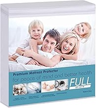 Waterproof Mattress Protector, Full Size Terry Cotton Mattress Pad Cover Breathable Deep Pocket Fitt