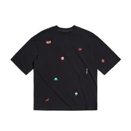 江戶勝 日系 男裝 夏祭小物繡花短袖T恤(黑色) #上衣