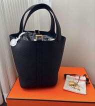 全新Hermes picotin 18 黑色金扣 Noir G