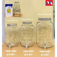 Glass DISPENSER 4L Faucet Glass Dispenser + Glass Water Jug/ Water Tank Holder