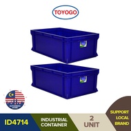 Toyogo Industrial Stackable Container Basket Storage Box Heavy Duty 4714 (41L/2 Pcs)