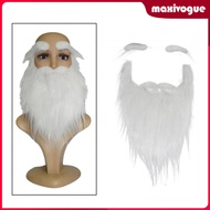 [MaxivogueMY] Santa Beard Facial Hair Novelty Long White Fake Gnome Beard Mustaches for Cosplay Part